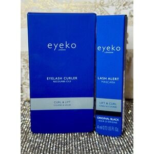 eyeko London Eyelash Curler + Bonus Lash Alert Black Mascara 4ml Bundle New